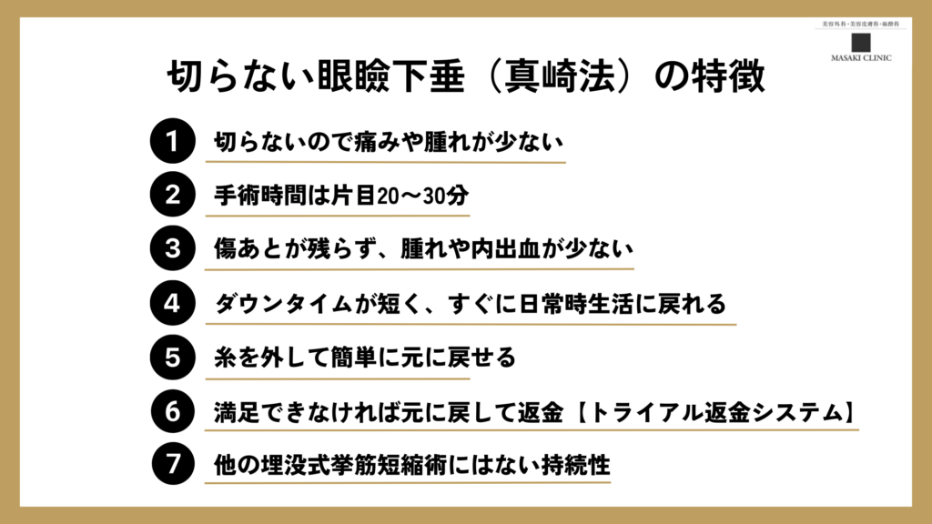 切らない眼瞼下垂の特徴